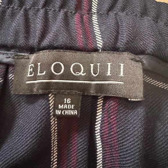 Eloquii Navy Plaid Skater Skirt - Picture 3 of 6